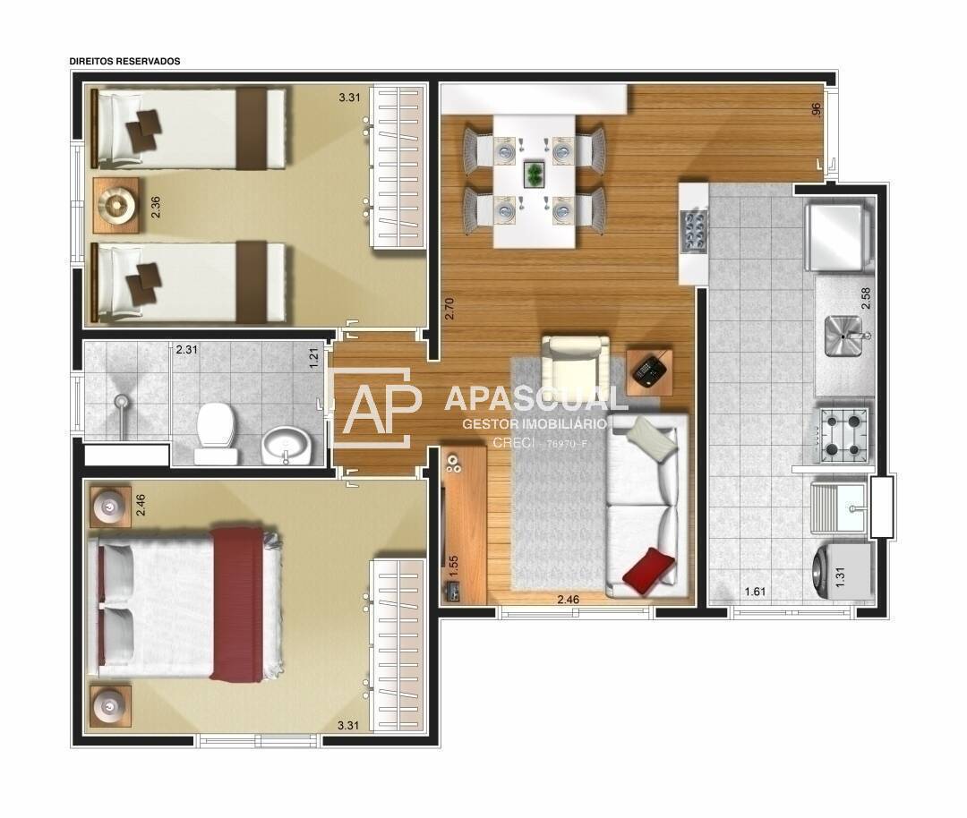 Apartamento à venda com 2 quartos, 48m² - Foto 25