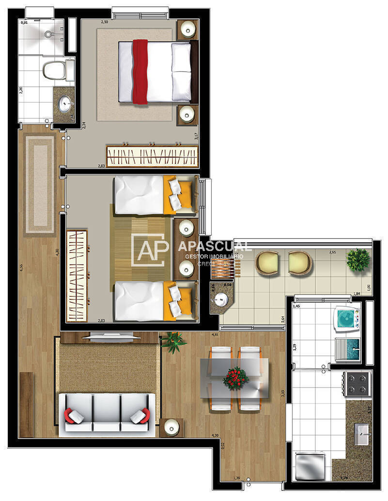 Apartamento à venda com 2 quartos, 52m² - Foto 3