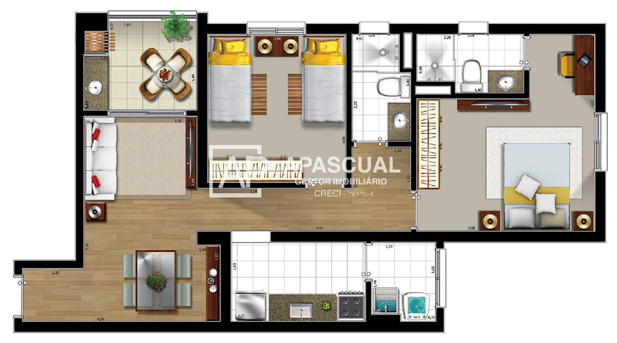 Apartamento à venda com 2 quartos, 52m² - Foto 4