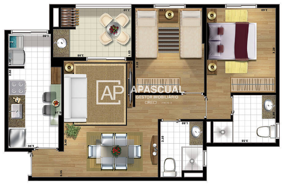 Apartamento à venda com 2 quartos, 61775m² - Foto 10