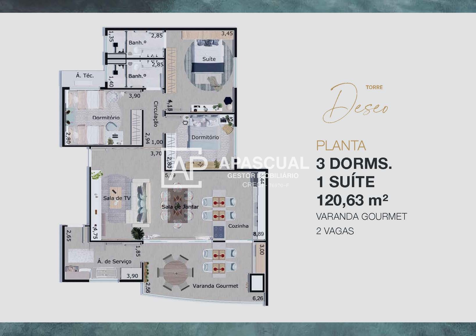 Apartamento à venda com 3 quartos, 120m² - Foto 2