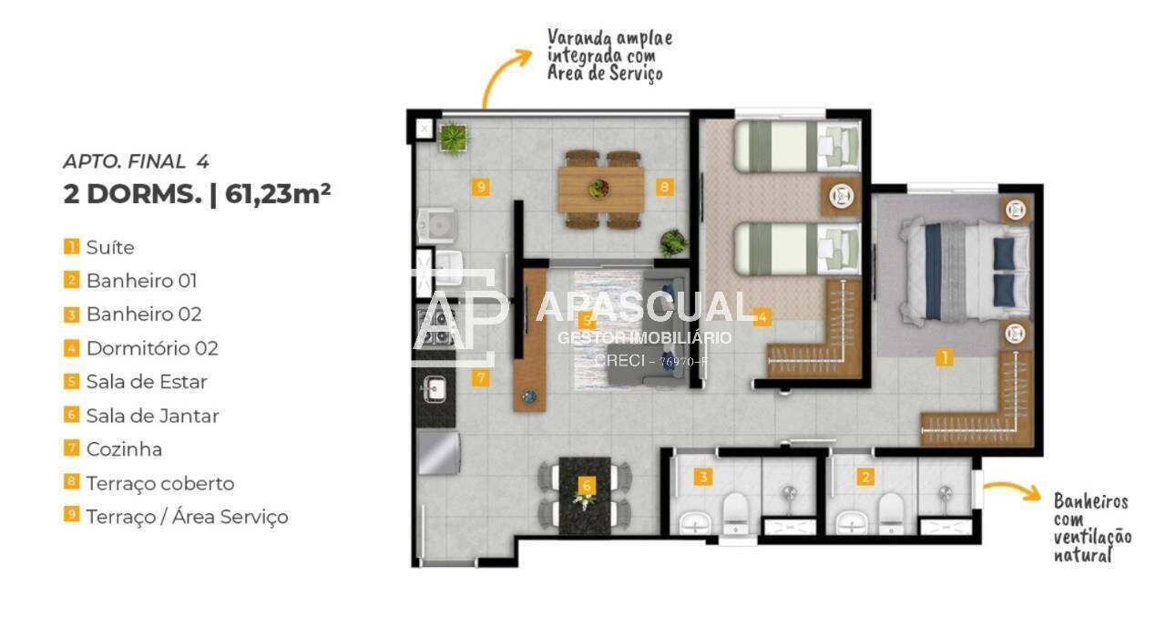 Apartamento à venda com 2 quartos, 61m² - Foto 14