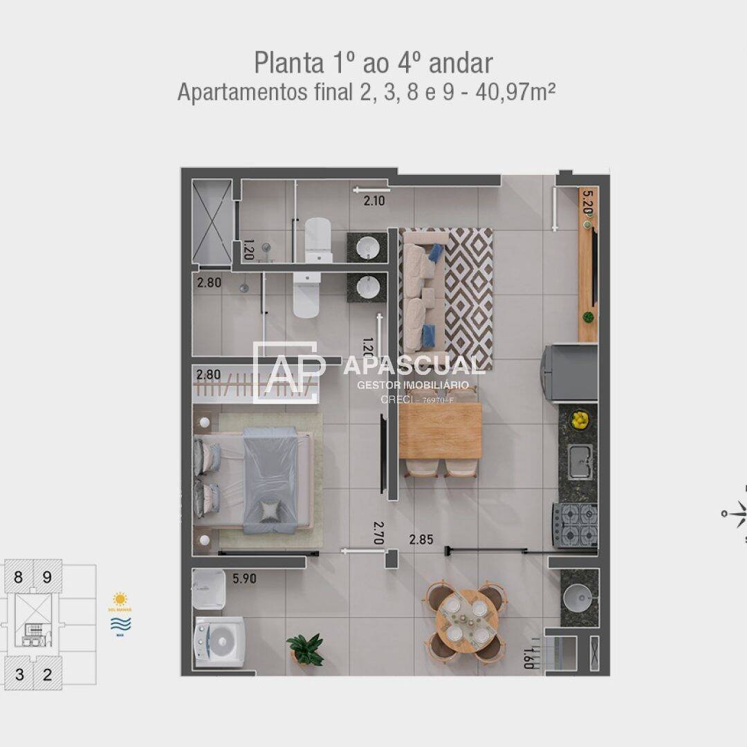 Apartamento à venda com 1 quarto, 40m² - Foto 7