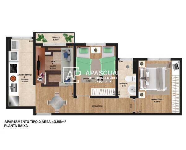 Apartamento à venda com 2 quartos, 42m² - Foto 18