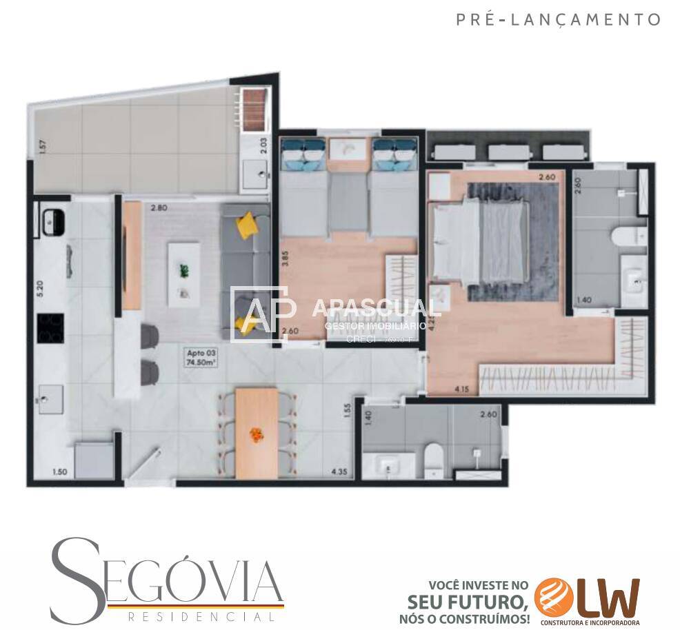 Apartamento à venda com 2 quartos, 72m² - Foto 7